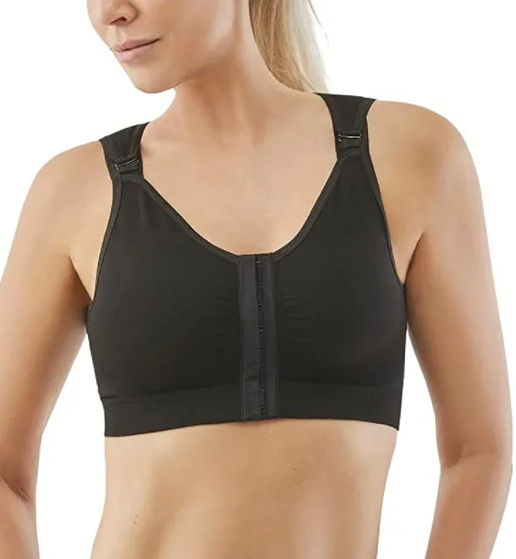 Carefix Bree Post-Op Wire Free Front Close Recovery Bra (3831)- Black