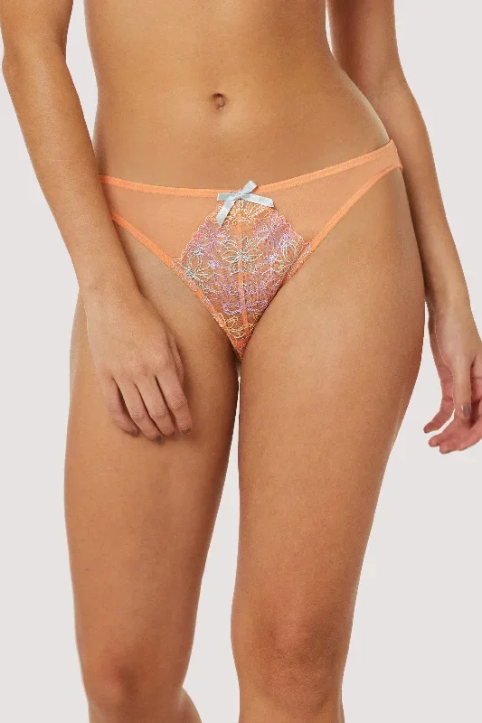 Naomi Orange Floral Embroidered Brief