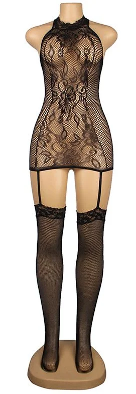 Plus Enigma Nights Bodystocking Lingerie Set