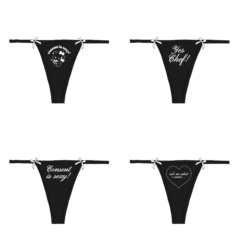 Consent is Sexy Bow Thong 4 Pack