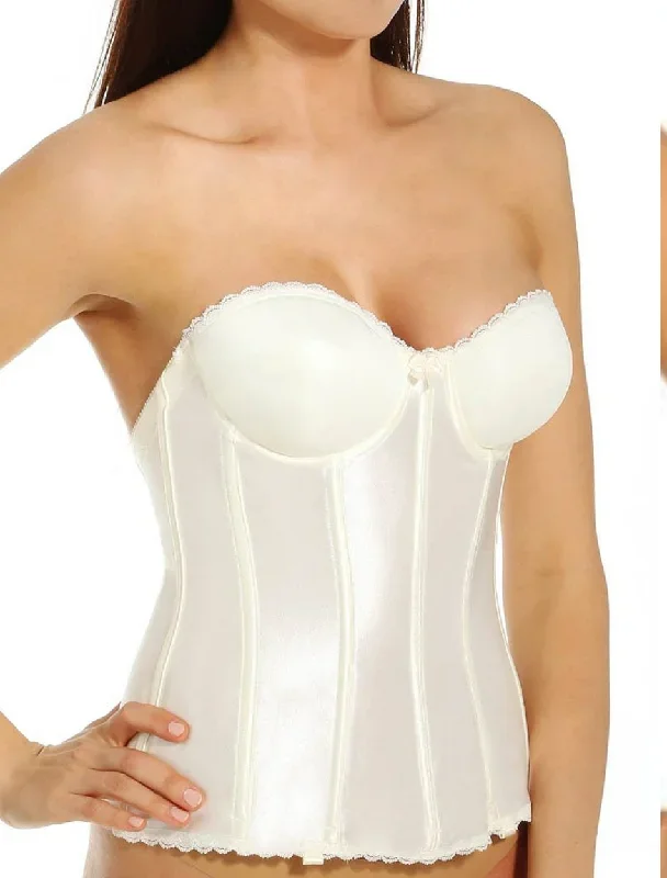 Va Bien Full Figure Longline Bustier Bra, Ivory